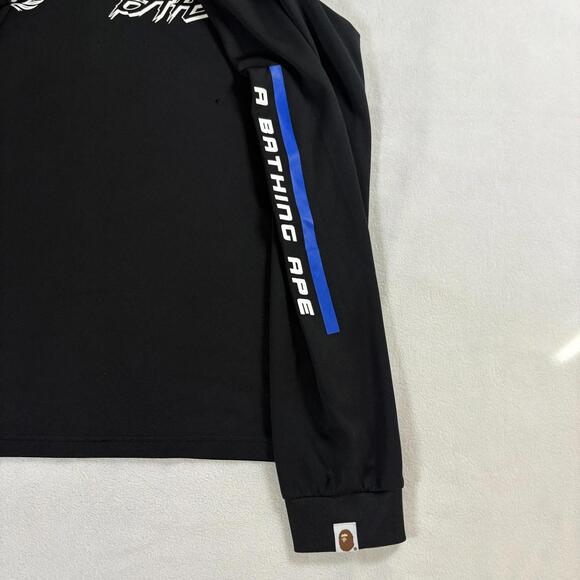 A Bathing Ape BAPE Motorsports Long Sleeve Shirt Mens L Black Graphic Streetwear - Picture 4 of 11